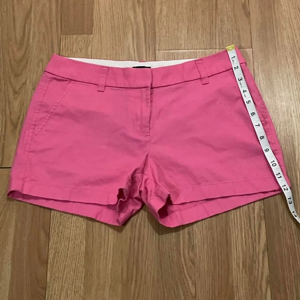 J.Crew Women’s 4 Flat Front Chino Shorts Pink Medium Rise Preppy Classic